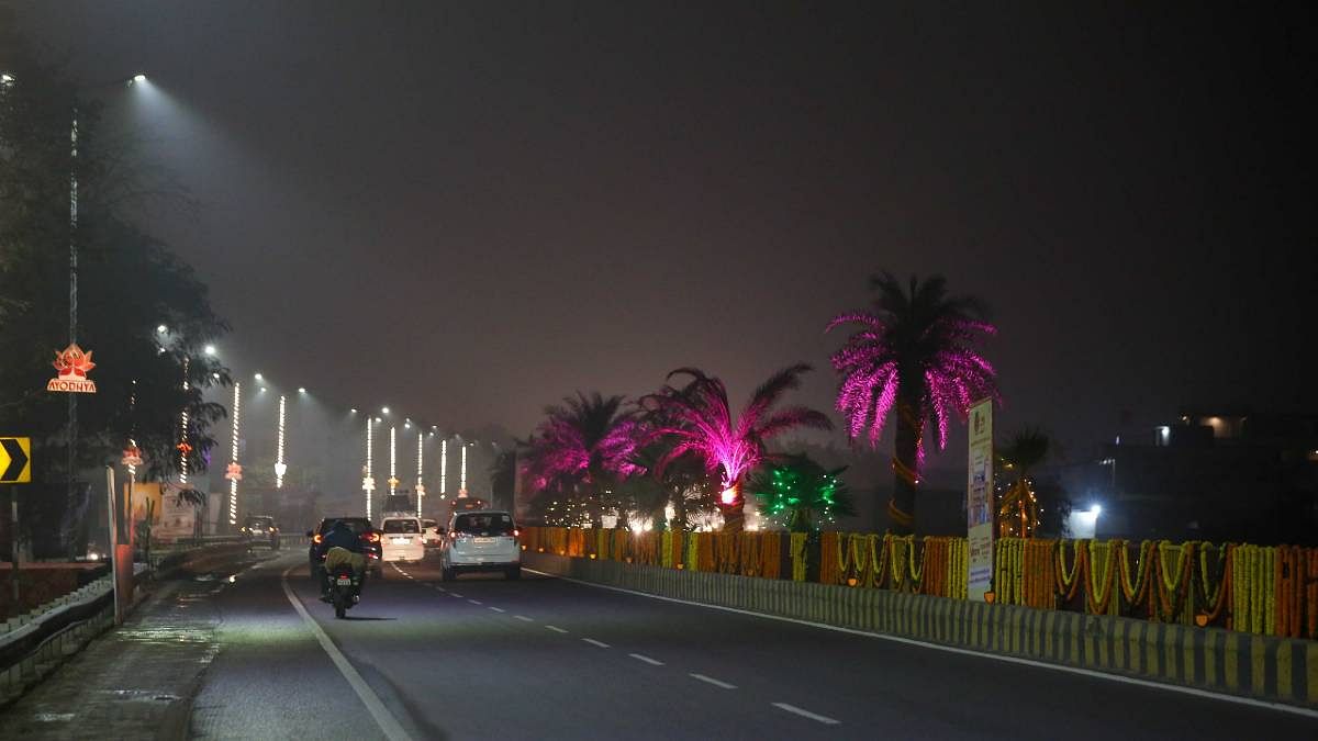 Ayodhya's decorated roads | Photo: Suraj Singh Bisht/ThePrint 