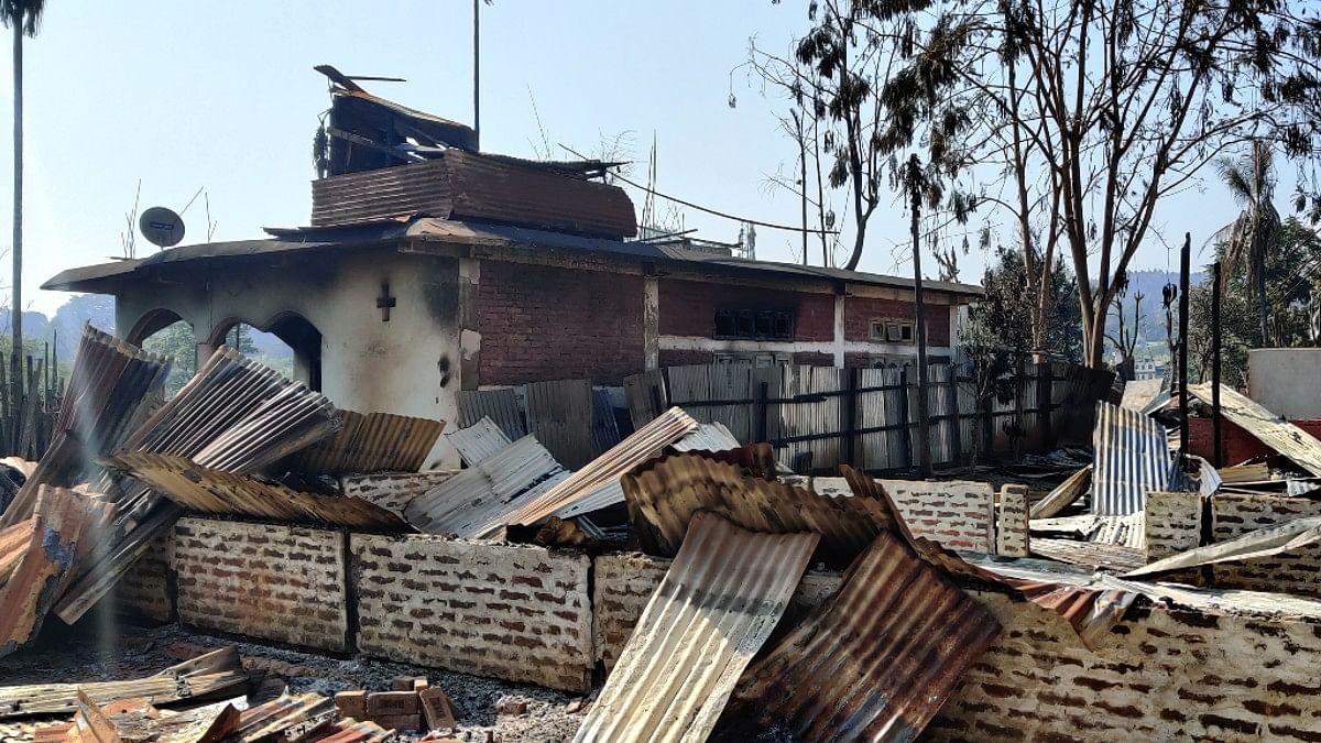 Charred remains of Mount Moreh school | Sourav Roy Barman | ThePrint