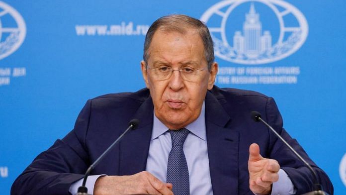 Russian Foreign Minister Sergei Lavrov holds an annual press conference in Moscow, on 18 Jan 2024 | Reuters