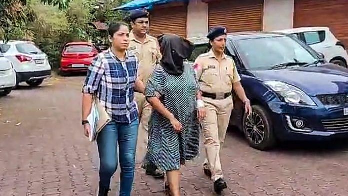 Suchana Seth, CEO of Bengaluru-based The Mindful AI Lab, who is accused of killing her son, being brought to Mapusa Court in North Goa, on 9 Jan 2024 | PTI