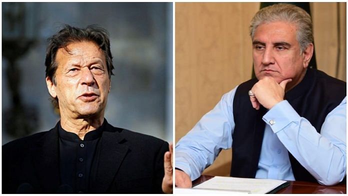 Imran Khan (left) and Shah Mahmood Qureshi (right) | File photo via ANI / @SMQureshiPTI