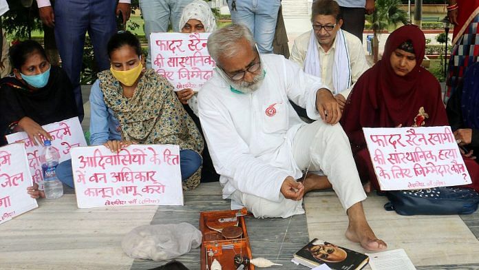 File photo of Sandeep Pandey during a protest in Lucknow | ANI