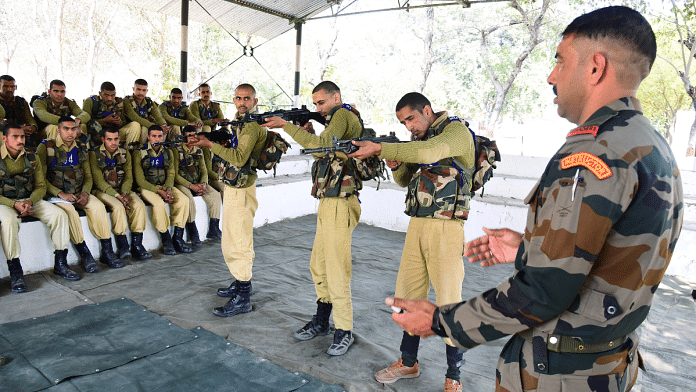 File photo of soldiers recruited under the Agnipath scheme undergo physical training at the Grenadiers Regimental Centre in Jabalpur | ANI