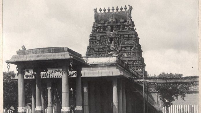 Parthasarathy Temple, Triplicane, Del Tufo & Co., Chennai, India, c. 1890 | Image courtesy of Wikimedia Commons.