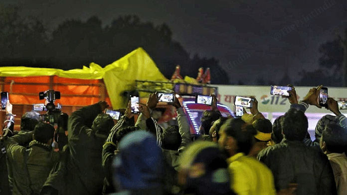 Truck carrying the Ram idol on its way to the shrine in Ayodhya | Praveen Jain | ThePrint