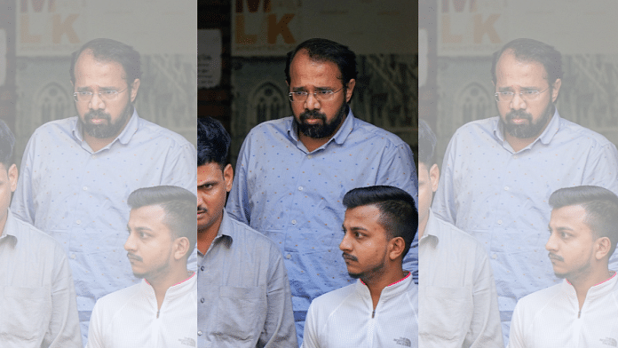 Suraj Chavan, a close aide of Shiv Sena (UBT) MLA Aaditya Thackeray, leaves for the court Thurday in Mumbai after he was arrested by the ED in connection with the alleged khichdi scam | PTI