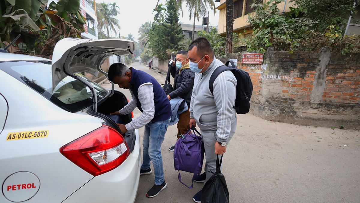 Andrew and Vaiphei leave from Guwahati airport | Photo: Manisha Mondal | ThPrint