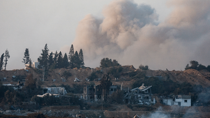 Smoke rises during an explosion in central Gaza, amid the ongoing conflict between Israel and the Palestinian Islamist group Hamas, as seen from Israel's border with Gaza in southern Israel | Reuters File Photo