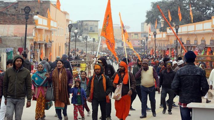 Devotees from Ram’s sasural in Janakpura, Nepal and his nanihal in Chhattisgarh have arrived in Ayodhya for the consecration of the Ram Temple. | Representational Image | Suraj Singh Bisht | ThePrint