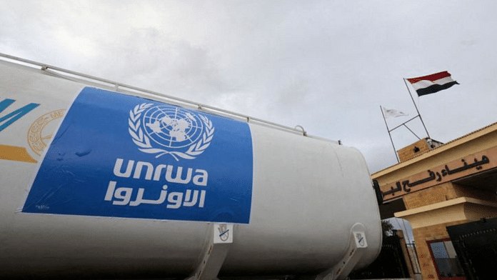 A truck, marked with United Nations Relief and Works Agency (UNRWA) logo, crosses into Egypt from Gaza, at the Rafah border crossing between Egypt and the Gaza Strip, during a temporary truce between Hamas and Israel, in Rafah, Egypt, November 27, 2023 | File Photo | Reuters