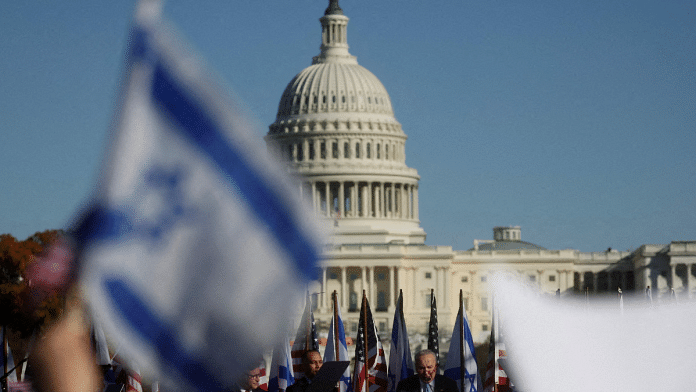 Jewish Americans and supporters of Israel gather in a rally amid the ongoing conflict between Israel and the Palestinian group Hamas, during a rally on the National Mall in Washington, U.S, November 14, 2023 | Reuters