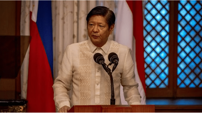 Philippine President Ferdinand Marcos Jr. delivers a joint statement during the visit of Indonesian President Joko Widodo at the Malacanang Palace, in Manila, Philippines, January 10, 2024 |File Photo | Reuters