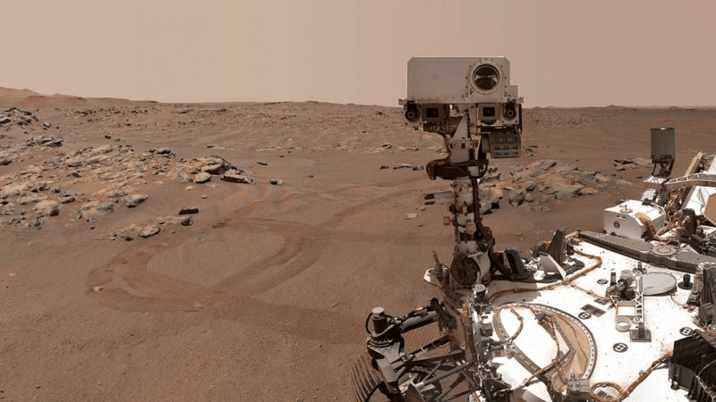 NASA’s Perseverance Mars rover is seen in a "selfie" that it took over a rock nicknamed "Rochette", September 10, 2021 | File Photo | Reuters