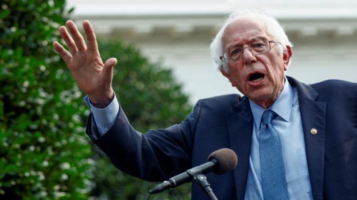 U.S. Senator Bernie Sanders (I-VT) speaks to the media following a meeting with U.S. President Joe Biden at the White House in Washington, U.S | Reuters