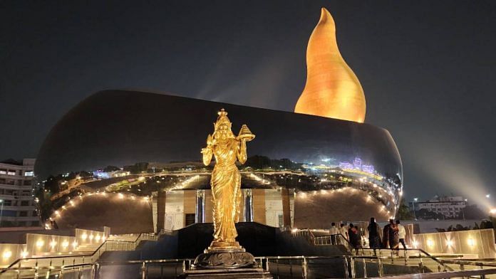 Telangana thalli ‘golden statue’ at Telangana Martys’ Memorial, Hyderabad | By special arrangement