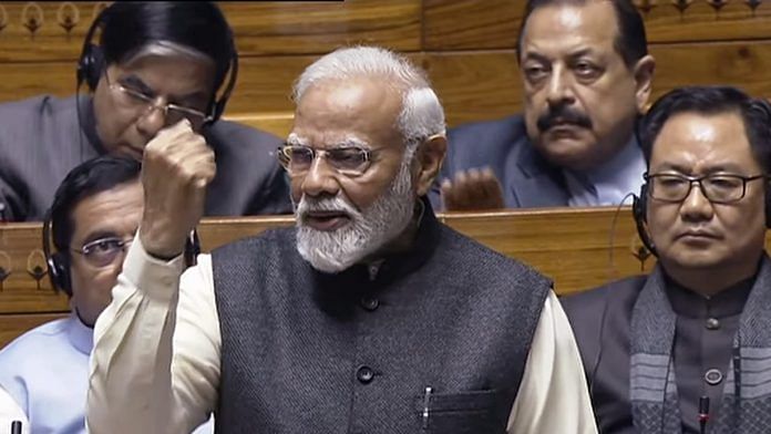 Prime Minister Narendra Modi replies to the Motion of Thanks on the President's address in the Lok Sabha Monday | ANI