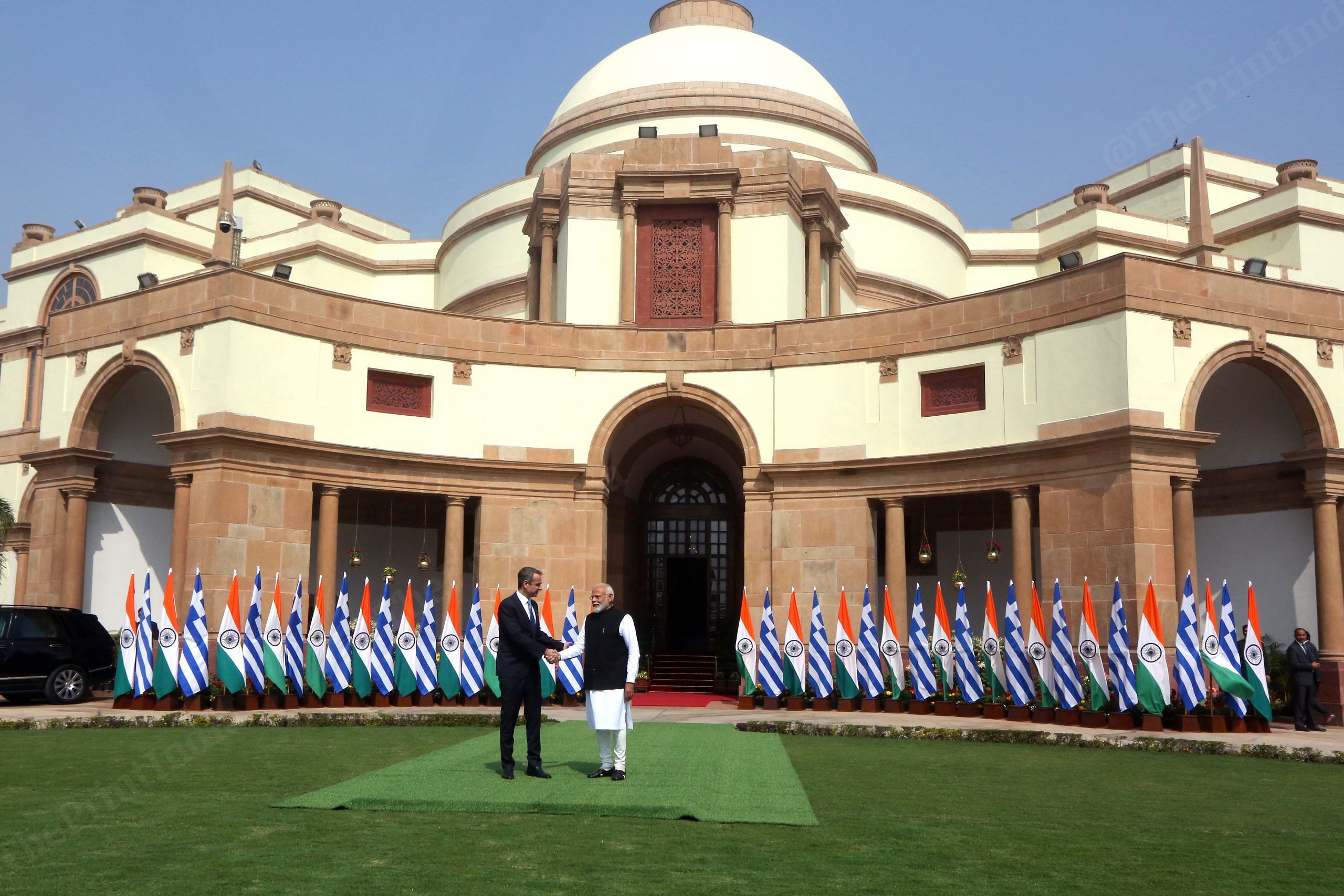 PM Modi shakes hand with Greek counterpart at Hyderabad House | Praveen Jain | ThePrint