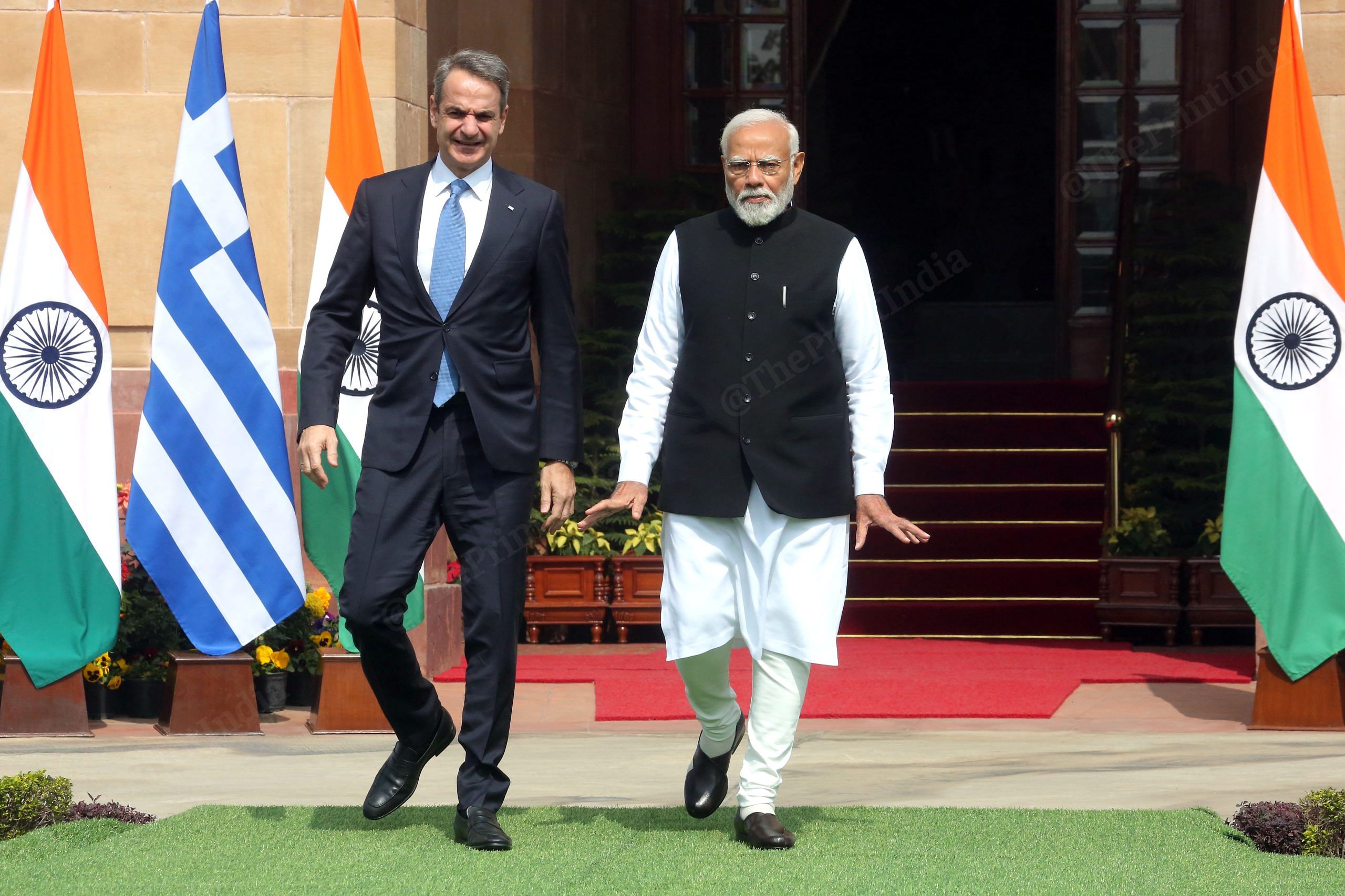 PM Modi with Greek PM Kyriakos Mitsotakis at Hyderabad House | Praveen Jain | ThePrint