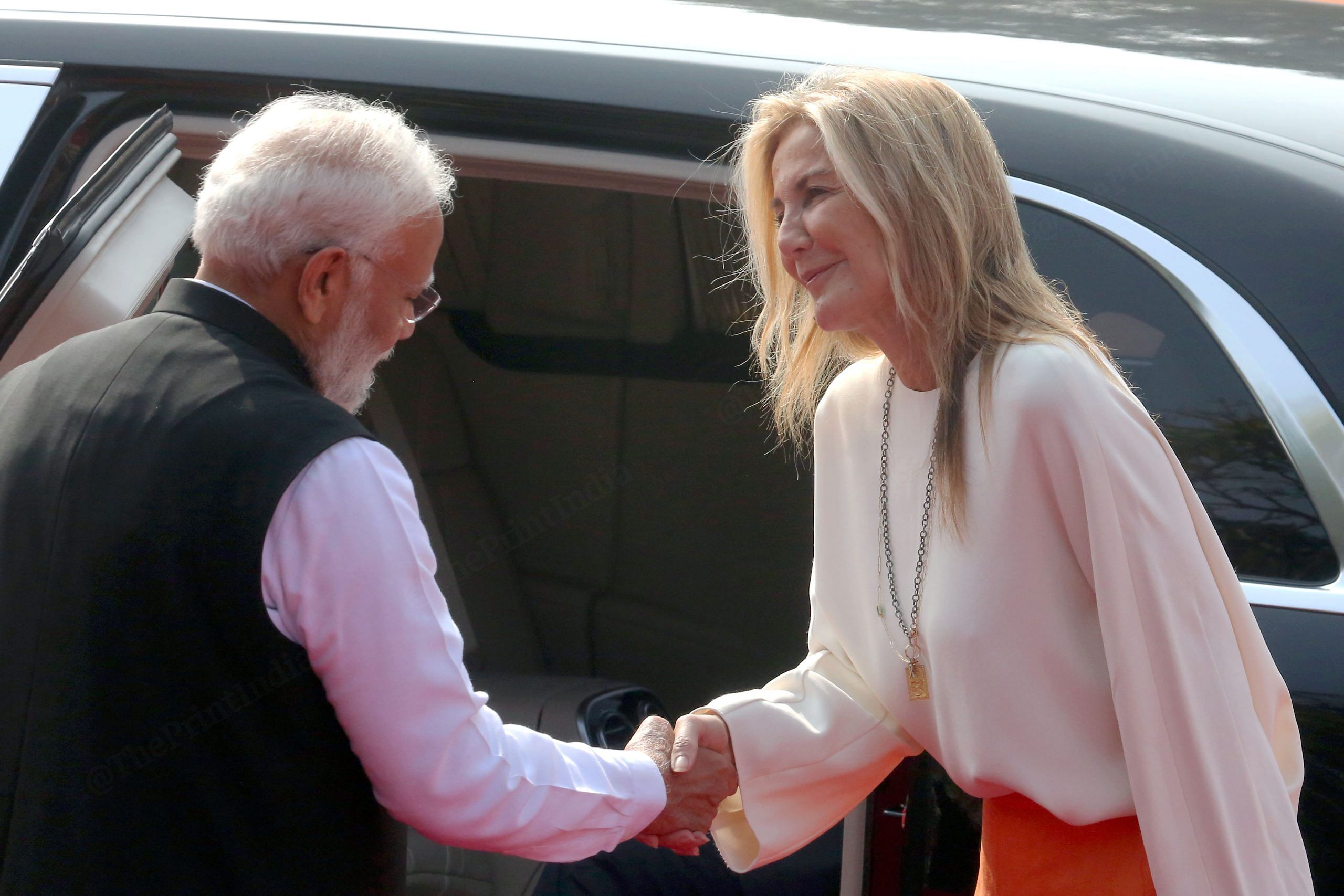 PM Modi greets Mareva Grabowski-Mitsotaki | Praveen Jain | ThePrint