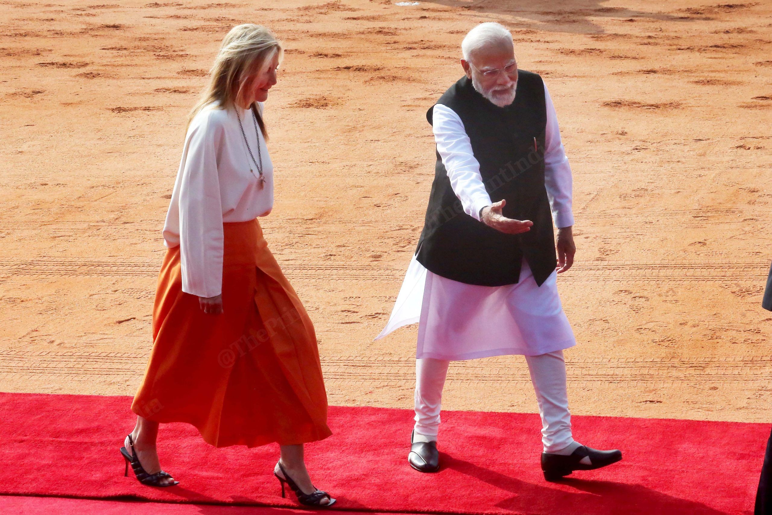 PM Modi accompanies Greek PM's wife Mareva Grabowski-Mitsotakis | Praveen Jain | ThePrint