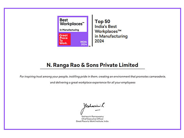 N. Ranga Rao & Sons, Makers of Cycle Pure Agarbathi Celebrated Among Top 50 India's Best Workplaces in Manufacturing 2024