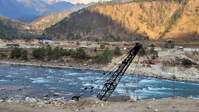 Ongoing construction of the Class 80 bridge in Arunachal Pradesh’s Tinai | Photo: Smruti Deshpande/ThePrint