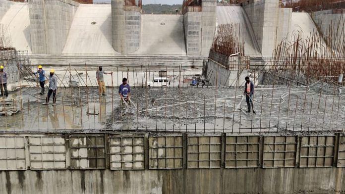 Work underway at Shahpurkandi dam in 2020 | Photo: X, @PunjabGovtIndia