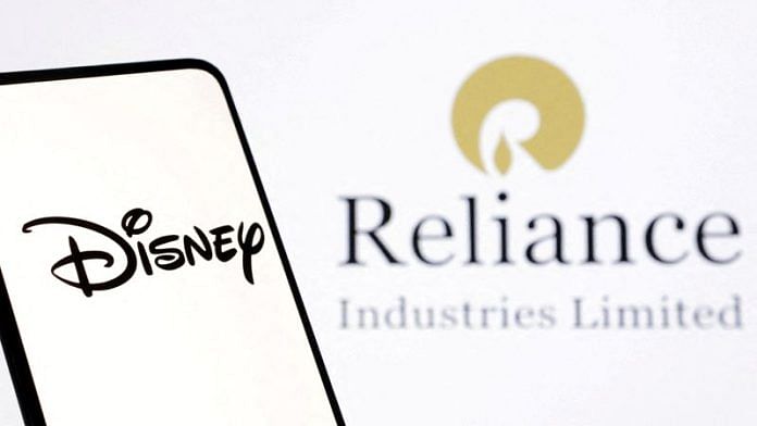 Disney and Reliance logos are seen in this illustration taken December 15, 2023. REUTERS/Dado Ruvic/Illustration/File Photo