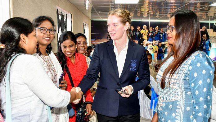 Hockey India Chief Executive Officer (CEO) Elena Norman meets with former hockey players at the announcement of the Jharkhand Women's Asian Champions Trophy 2023, in Ranchi | ANI File Photo