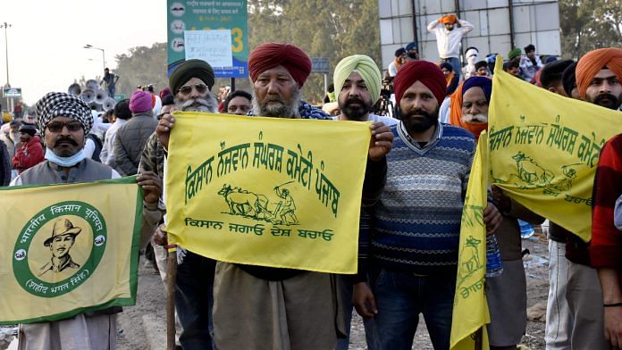 Farmers gather at the Punjab-Haryana Shambhu border during their 'Delhi Chalo' march, in Patiala district, Wednesday, Feb. 14, 2024 | PTI