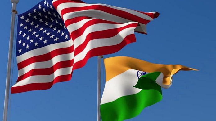 File photo of national flags of USA and India | Representational image | Commons