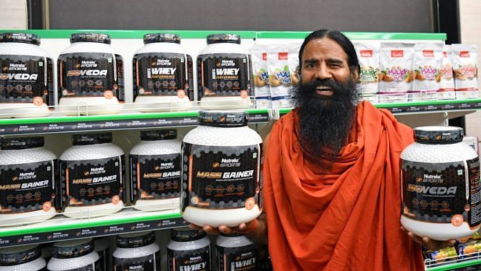 Patanjali founder Ramdev launches company’s premium products in New Delhi last year | Photo: ANI