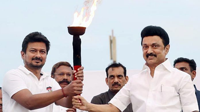 File photo of Tamil Nadu CM Stalin & son Udhayanidhi Stalin | ANI
