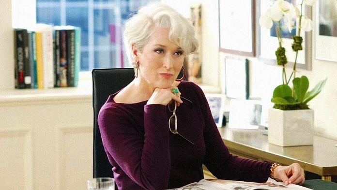 A still of Meryl Streep as Miranda Priestly in the movie The Devil Wears Prada