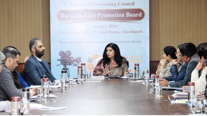 Senior actor Mita Vashisht chairs the governing council meeting of Haryana FIlm Promotion Board at Chandigarh | By Special Arrangement