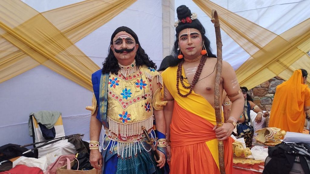 Shravan Chawla, who played Ravan, performing alongside his son Kunal Chawla, who portrayed Ram | Heena Fatima, ThePrint