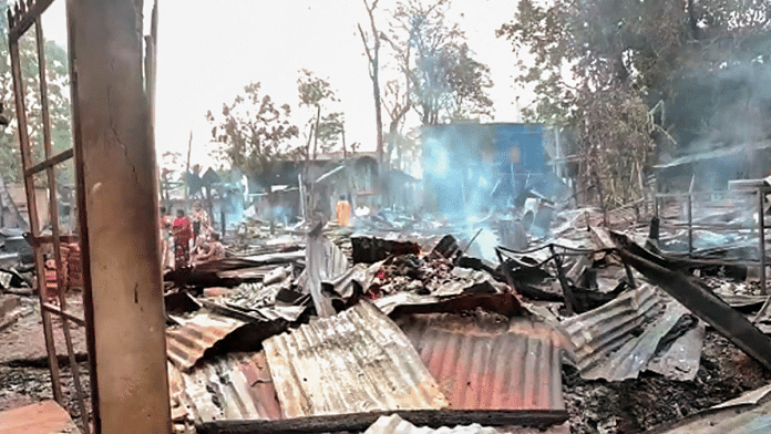 A view of the houses that were burnt down following violence in several parts of Manipur | Representative image | ANI