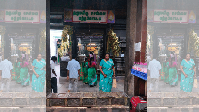 Devotees at Chennai’s Kanthakottam temple | Aneesa PA | ThePrint