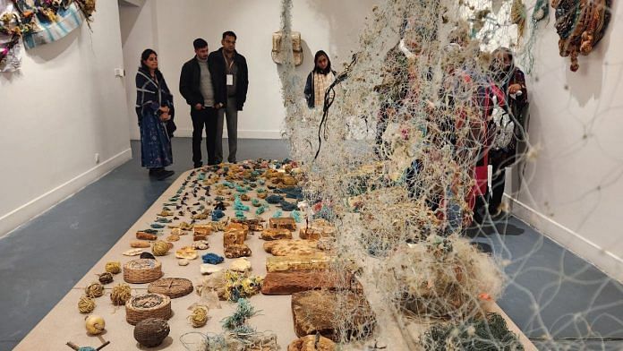 Rachna Toshniwal's giant installation, titled ‘There is No Such Thing Called Waste’, at Delhi's Sustaina art exhibit | Photo: Rama Lakshmi, ThePrint