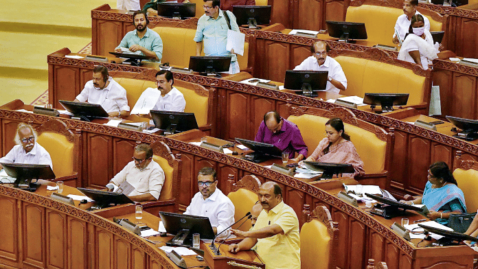 Kerala Finance Minister KN Balagopal presents the State Budget 2024-25 during the Kerala Assembly session, in Thiruvananthapuram ON Monday | PTI