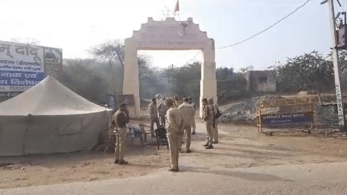 Police at the disputed site in Baghpat, Uttar Pradesh | By Special Arrangement