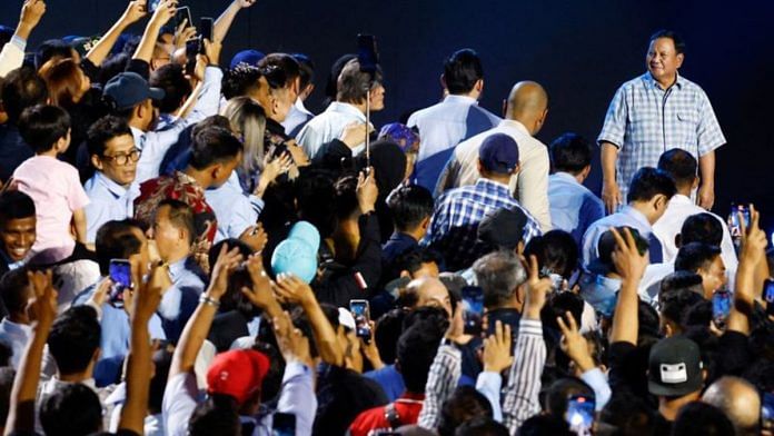 Supporters gather around Presidential candidate Prabowo Subianto in Jakarta, Indonesia, February 14, 2024 | Representational image | Reuters/Kim Kyung-Hoon