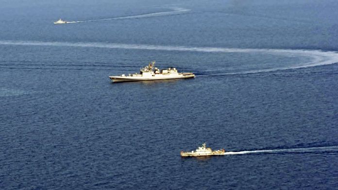 Indian Navy's stealth frigate INS Tarkash in the Red Sea | Representative image | ANI