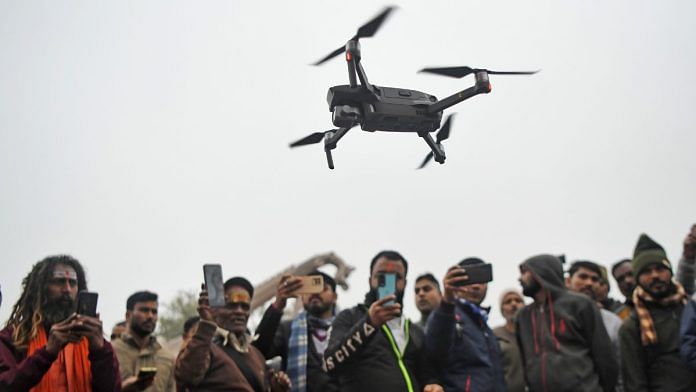 Drones were deployed to monitor the security situation in the run up to the Pran Pratishtha ceremony in Ayodhya | Representational image | ANI