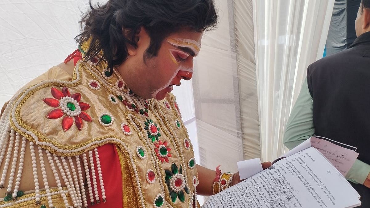 The artist who played Hanuman rehearsing his dialogues | Heena Fatima, ThePrint