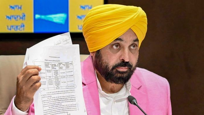 Punjab Chief Minister Bhagwant Singh Mann addresses a press conference, in Chandigarh, Thursday, Feb. 29, 2024 | PTI