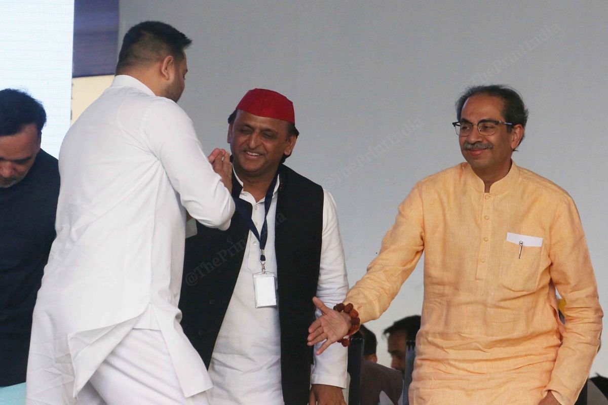 RJDs' Tejashwi Yadav meets Samajwadi Party's chief Akhilesh Yadav and by Maharashtra MLA Uddhav Thackeray | Photo: Praveen Jain | ThePrint
