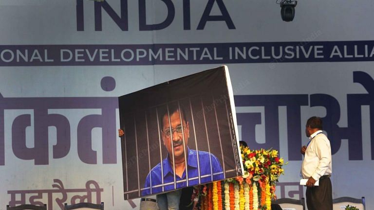 In pictures: At INDIA bloc’s ‘Save Democracy’ rally, camaraderie & show of support for Kejriwal