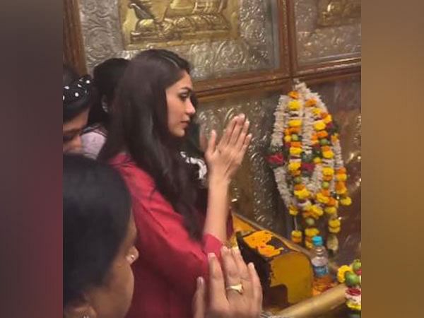 Mrunal Thakur offers prayers at Sri Yellamma Pochamma Temple ahead of 'Family Star' release