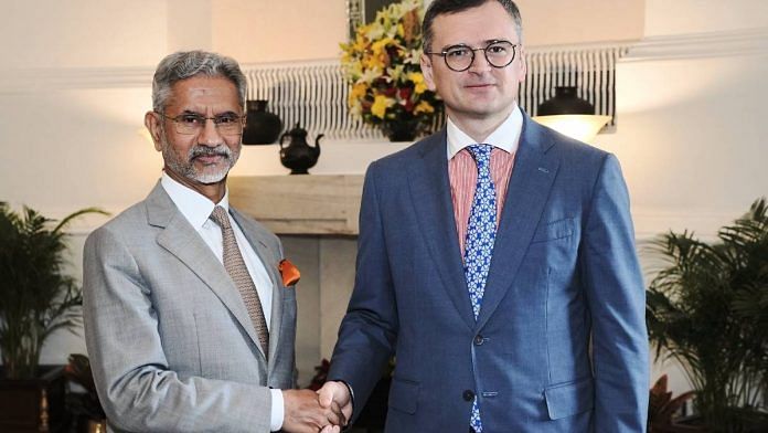 External Affairs Minister S. Jaishankar with Ukraine’s foreign minister Dmytro Kuleba Friday| Photo: X/@DrSJaishankar